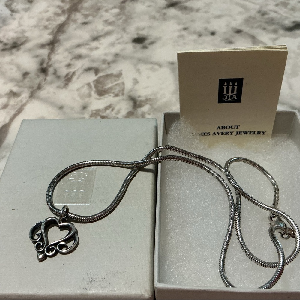 James Avery Retired Small Filigree Heart Pendant